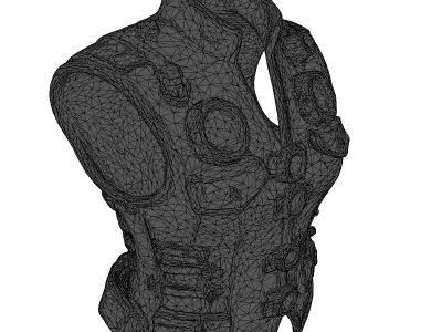 Steampunk Leather Vest Costume 3D model