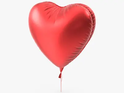 Red Heart Foil Balloon 3D model