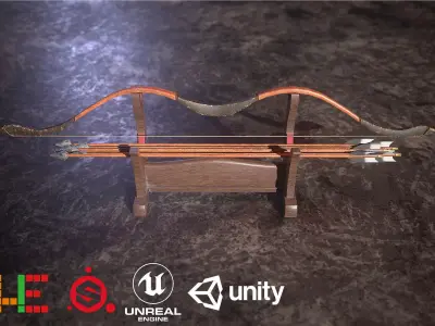 HIE Game Ready Bow D180302 Low-poly 3D model