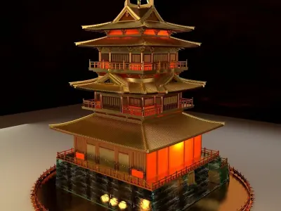 Chinese ancient house  3D model 2