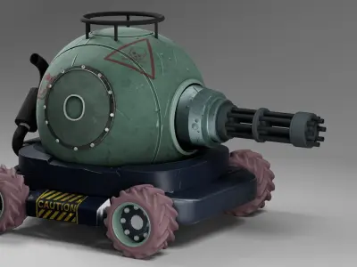 Mid-High Poly Stylized Attack Vehicle 3D model