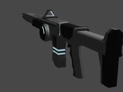 Sci-fi rifle 3D model 4