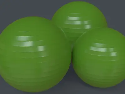 PBR Yoga Ball - Green Low-poly 3D model