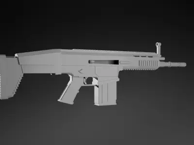 SCAR-H colorful gun Free low-poly 3D model