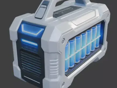 Futuristic Sci-Fi Portable Energy Generator  Model Low-poly 3D model