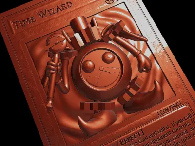 TIME WIZARD CARD - YUGIOH 3D print model