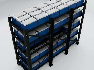 Rack With Battery - level 5 3D model