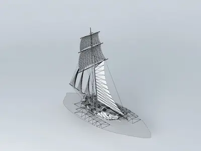 Cutter based on HMS Aldebaran Free 3D model