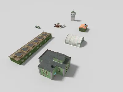 low poly military pack Low-poly 3D model purchase