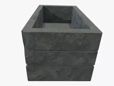 Medieval Slack Tub V02 Low-poly 3D model