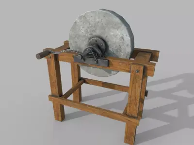 Grindstone 2 grinding wheel Low-poly 3D model