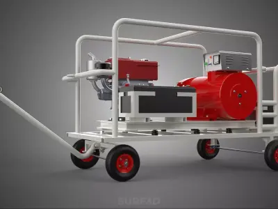 DIESEL AUTOMATIC ELECTRIC MOTOR STARTER DYNAMO FLYWHEEL GENSET 3D model