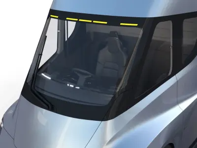Tesla Truck with Chassis and Interior Silver 3D model
