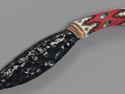 Obsidian Knife Low-poly 3D model