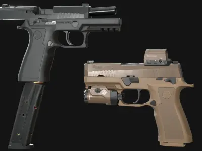 SIG Sauer P320 XCarry Pro - ADF Handgun Pack - Game Asset Low-poly 3D model
