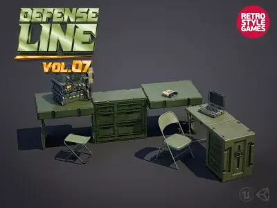 Defense Line Vol7 - Military Operations Hub Low-poly 3D model