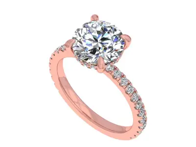 3 ct Round Stone Solitary Ring 3D print model