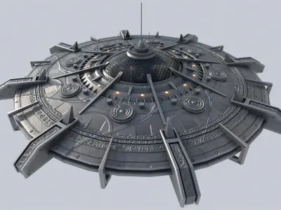Classic UFO Low-poly 3D model
