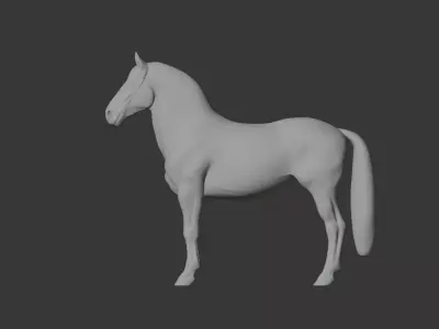 Horse 3D print Low-poly 3D model