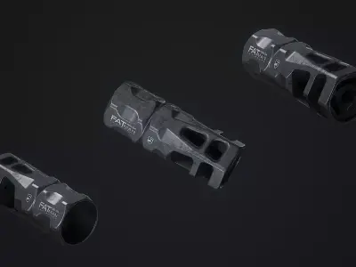 Muzzle Brake  FATman Hex Brake AR-15 Low-poly 3D model