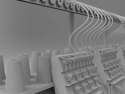 embroidery  machine 3d model Low-poly 3D model