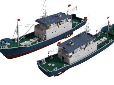 Fishing Boat 3D model 12