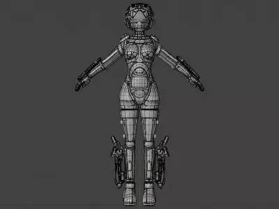 Tech-Suit robot Low-poly 3D model
