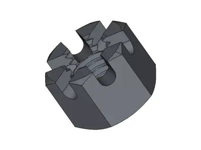 M8 Castle Nut 3D model