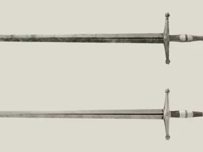 Medieval Sword Low-poly 3D model 20