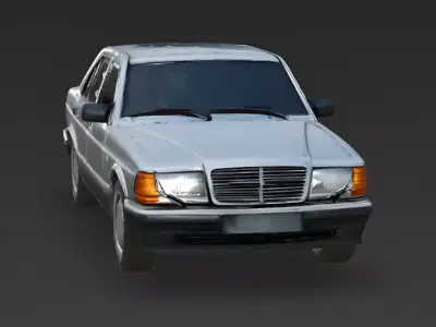 Silver Executive Sedan 3D Model Low-poly 3D model