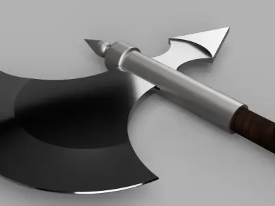 Battle axe Low-poly 3D model 33