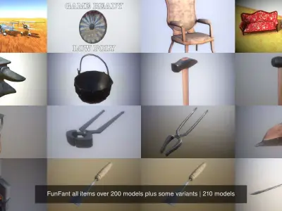 FunFant items over 200 models plus some variants 3D Model Pack