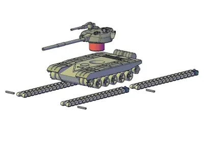 T72 TANK  MINIATURE 3D print model