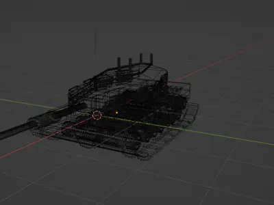 war tanker kifaru Low-poly 3D model