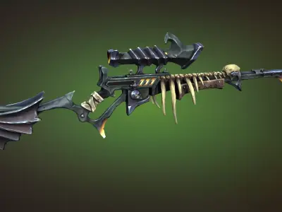 Undead sniper rifle Low-poly 3D model