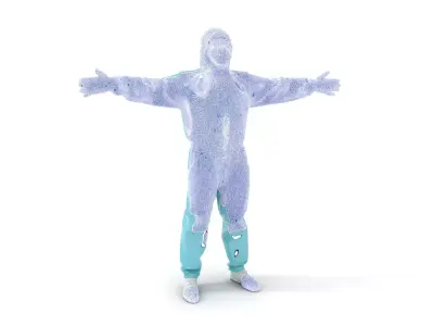 Teal Hazmat Suit model pack Low-poly 3D model