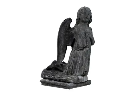 Funeral Sculpture Monument Angel Low-poly 3D model purchase