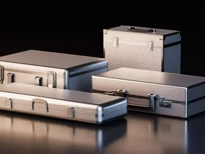 Industrial Metal Storage Cases Collection 3D model