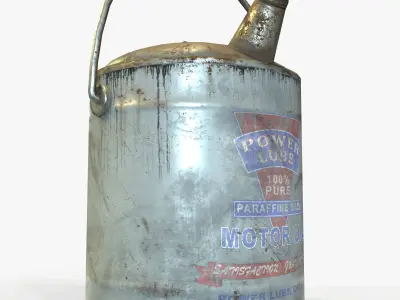 3D Oilcan Retro Vintage PBR Textures Game Ready Low-poly 3D model