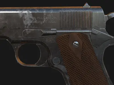 Colt M1911 Pistol Low-poly 3D model get