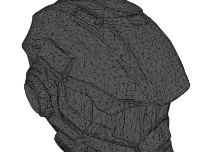 Damaged SciFi Helmet 3D Model 3D model