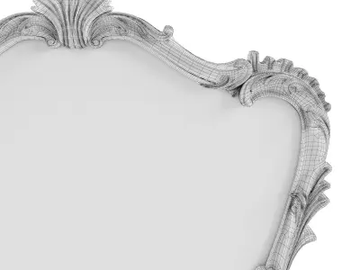 19th Century French Rococo Louis XV Style Giltwood Mirror 3D model