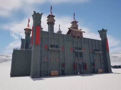 LowPoly Modular Castle Pack - CAST-A-CASTLE - Low-poly 3D model