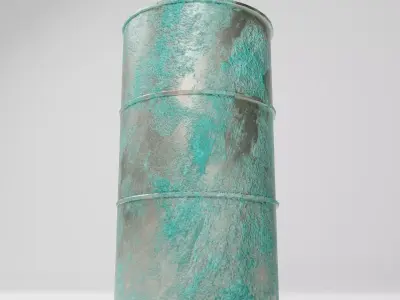 Realistic Rusty Metal Barrel PBR Textured Industrial Drum Low-poly 3D model