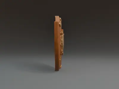 Stylized Wooden Shield Hero Prop for RPGs Low-poly 3D model