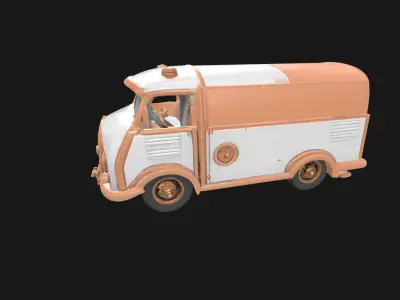Steampunk Van 3D Model RetroFuturistic Victorian Era Low-poly 3D model purchase
