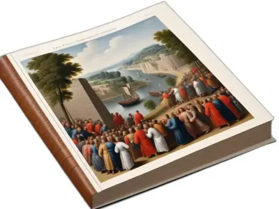 Realistic Open Book Historical Art Low-poly 3D model