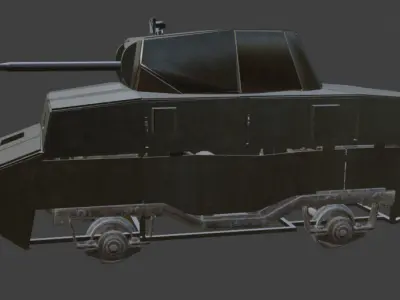 Panzer train tank Free 3D model