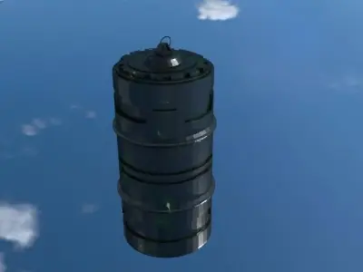 Grenade Low-Poly light bulb in sky Low-poly 3D model