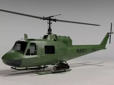 Bell-Uh-1B Helicopter 3D model